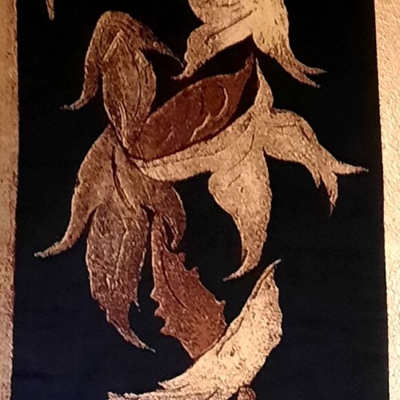 Tapestry Woven Wall Hanging Leaves Design with Rod - Picture 5 of 9